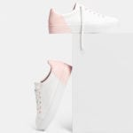 Lace-up sneakers with pink details